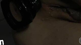 a hardcore video unfolds with intense scenes.