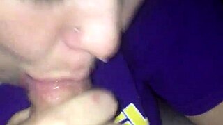 Sloppy deepthroat blowjob on monster cock.