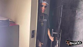 Brazilian Twink Takes Two Cocks in Ass