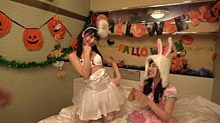 Get cute college girls for 4P sex!