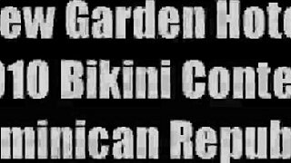 Dominican Bikini Contest In The Garden.