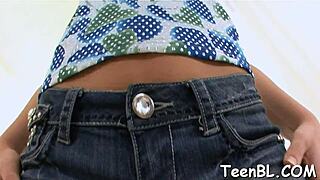 brunette minx prepares for a close-up oral session