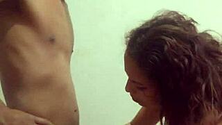 the couple shares oral pleasures in interracial hardcore.