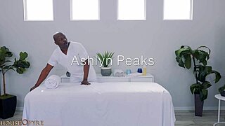 Ashlyn has natural breasts and gets a sensual massage with a stranger’s cock.