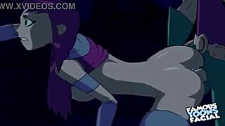 starfire bangs robin doggystyle in hot anime!