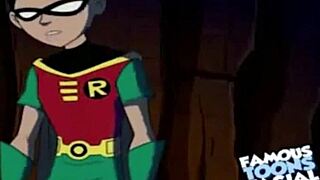 starfire bangs robin doggystyle in hot anime!