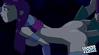 starfire bangs robin doggystyle in hot anime!