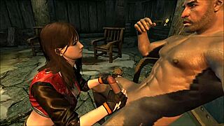 Miya faces a sudden encounter in Skyrim 3D