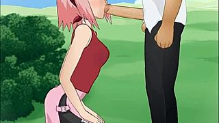 Naruto - Sakura Haruno Gives Super Deepthroat Blowjob!