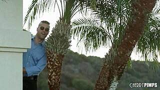 hot blonde teen 18+ in a bikini loves being watched masturbating outdoors before a doggystyle fuck