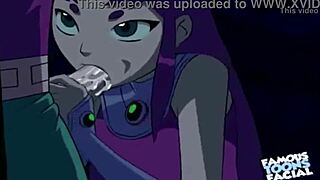 starfire bangs robin doggystyle in hot anime!