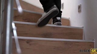 Ebony teen fucks wrong man for job