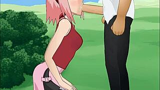 Naruto - Sakura Haruno Gives Super Deepthroat Blowjob!