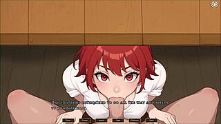 Tomboy's Passionate Blowjob Under Table In Public Hentai