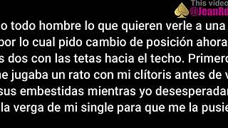A middle aged man with a beard has sex with me in front of my husband who is a cuckold.
