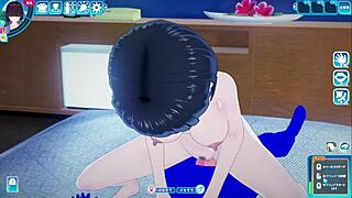 asian 3d cartoon girl with big tits has sex