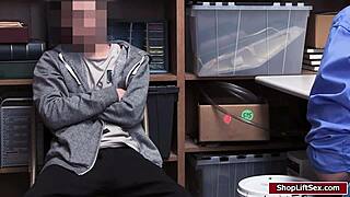 Wow, LP officer sucks shoplifter's cock hard!