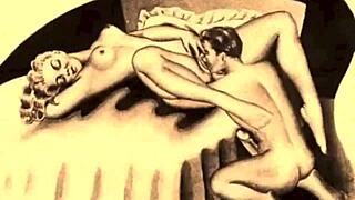 Vintage Erotic Illustration From Retro Cartoon Collection
