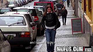 irina gets picked up in public, stranded and desperate for cock