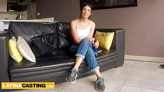 Latina Lingerie Model’s Tight Pussy Pounded by Huge Cock at Casting