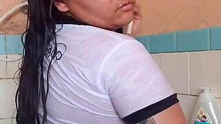 He loves seeing my wet arm in the bath.