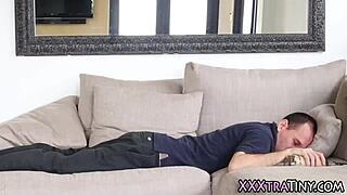 Petite redhead in high definition scene with facial