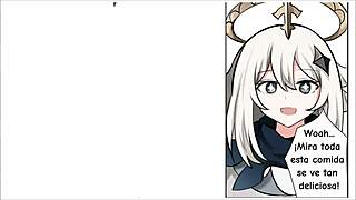 An uncensored Spanish dub of Genshin Impact's blooming flower comic.