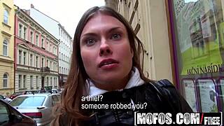 irina gets picked up in public, stranded and desperate for cock