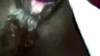 ebony babe squirts with huge vibrator