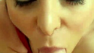 Blowjob POV with stunning beauty sucking hard