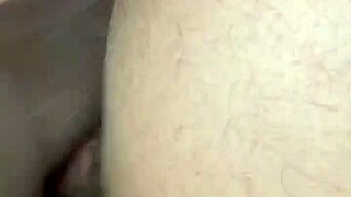 mrs uses big black toy to push creampie deeper for husband