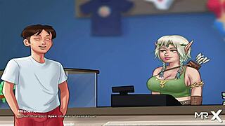 mature woman doing yoga in summertime saga 😊