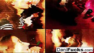 Sexy dani blows anonymous man cumshot