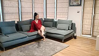 Brunette Dances With Small Tits