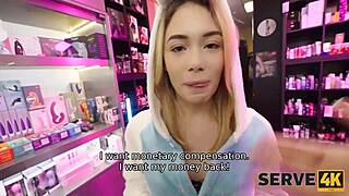 Serve4k: A teen 18+ gets seduced in the sex shop from a POV angle