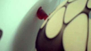 Curvy amateur uses dildo in stockings for screaming pleasure