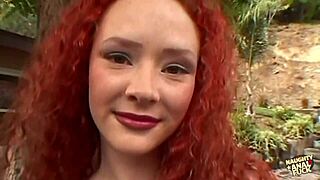 Redhead Audrey Hollander shares an intimate session with her partner