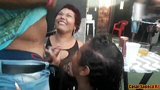 i got a tripple blowjob from grazy, nana, and chubby at the party with evryone watching