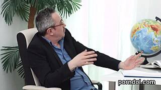 cute college nympho gets teased and fucked by her old teacher