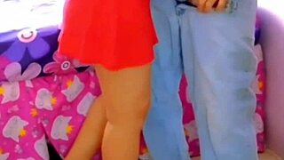 Wife In Red Dress Watched And Joined