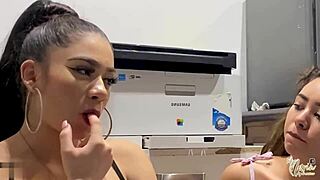 we surprisd the neighbor suckin his dick and eatin his cum, it was so hot