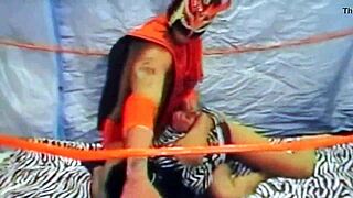 dragonfly battles adriana milano in mixed wrestling match