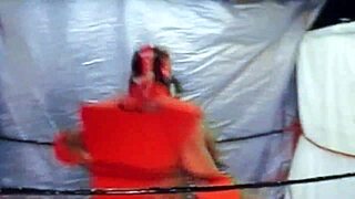 dragonfly battles adriana milano in mixed wrestling match