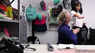 Cute Aria Valencia caught stealing offers tight teen pussy!