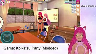 Leudneko hosts a koikatsu party game
