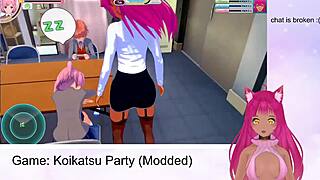 Leudneko hosts a koikatsu party game