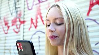 Behind the scenes look at porn production with blonde actress in backstage interviews