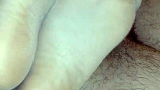Homemade footjob with different nylons! What a tease?