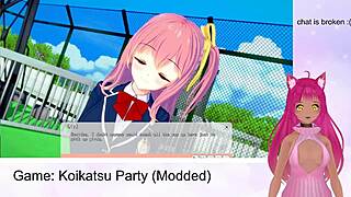 Leudneko hosts a koikatsu party game