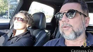 cassi went with husband find friend from brasilia and did menage full of tesao on beach